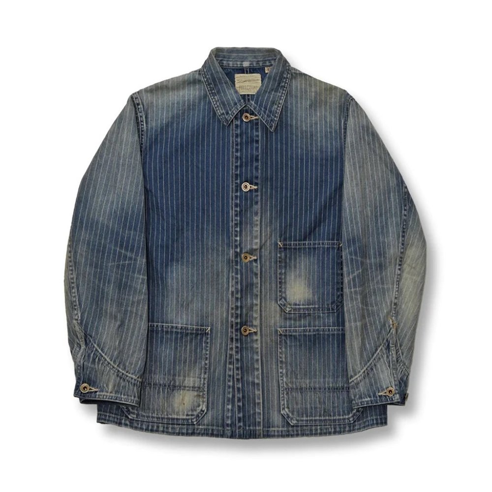 Full Count Indigo Wabash Stripe Chore Jacket